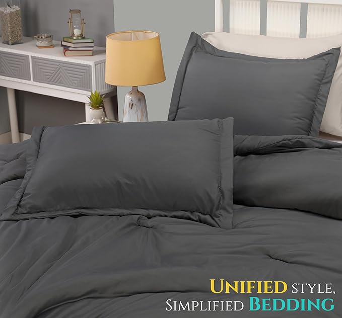 Queen Comforter Set 3 Piece Grey by Utopia Bedding, Comforters Queen Size, Bedding Comforters Sets, Down Alternative Soft Bed Set, 1 Comforter (88 x 88 inches) 2 Pillow Shams (20 x 26 inches)