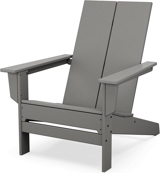 POLYWOOD Contemporary Modern Oversized Adirondack Chair in Slate Grey