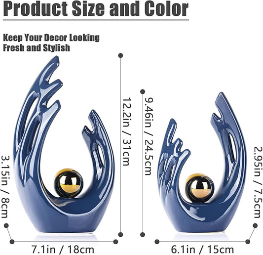 Blue Home Decor Accents, Coffee Table Funky Decor Modern Aesthetic Room Decor,Abstract Art Statue Decor Center Piece for Dinning Room, for Light Luxury Decorations for Stores, Hotels, Living Rooms