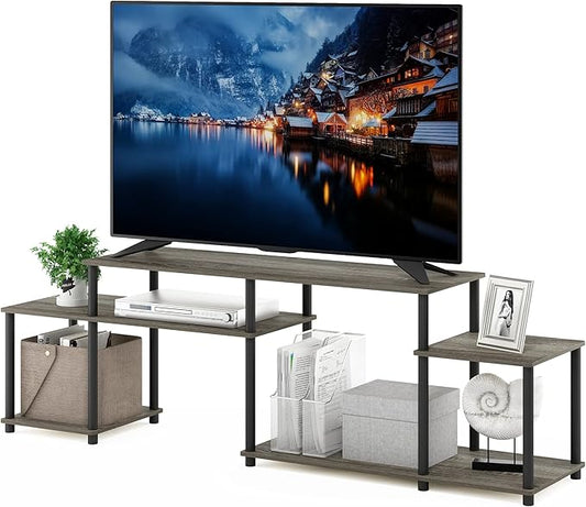 Furinno Turn-N-Tube Handel Stand for TV up to 55 Inch, French Oak