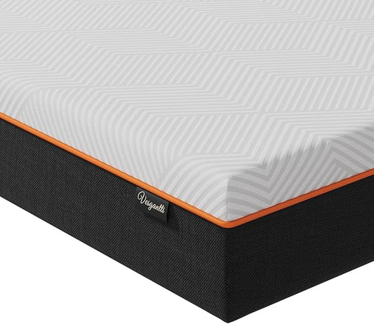 Vesgantti Full Mattress, 10 Inch Gel Memory Foam Mattress Full Size with Comfort Foam for Pressure Relief & Cool Sleep & Body Support, Made in USA, Medium Feel Bed in a Box, White