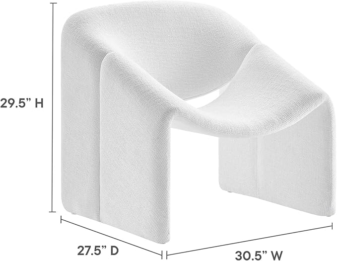 Modway EEI-6767-FRO Vivi Chenille Upholstered Accent Chair, Frost