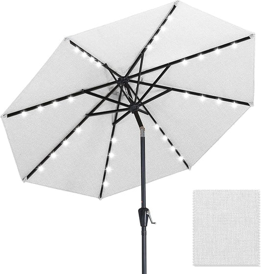 ABCCANOPY OLEFIN® 5-Year No Fading Patio Umbrella with Solar Lights (White)