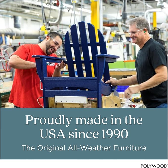 POLYWOOD Modern Adirondack Chair – All-Weather Outdoor Lawn Adirondack Chairs – HDPE, Fade-Resistant & Durable Outdoor Furniture – For Patio, Deck & Fire Pit Chairs – Green