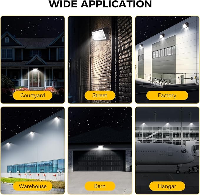 AIKVSXER 12 Pack 130W LED Wall Pack Light, Dusk to Dawn Photocell, 20,800LM 6000K IP65 Waterproof Commercial Outdoor Wall Lights for Parking Lot/Warehouses/Yard/Barn, AC120-277V