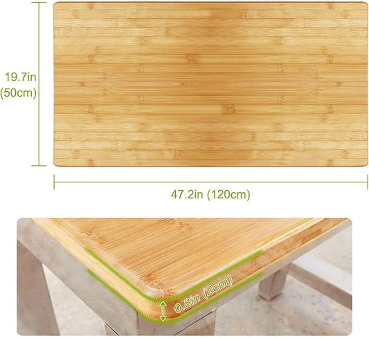 Universal Solid Wood Tabletop, 47.2"x19.7"x0.8" DIY Multi-Purpose Desktop, Rectangular Countertop for Washer Stand, Shelf Board, Workbench & Dining Table, Compatible with Standing Desk Bases