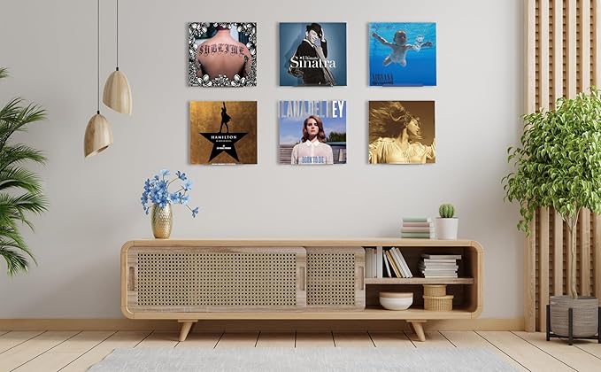 Clear Vinyl Record Shelf Wall Mount 8 Pack 7 Inch, Acrylic Vinyl Album Holder Display, CD shelf, Album Frame Organizer, Kids Bookshelf, Floating Wall Shelf in Home Office and Record Store