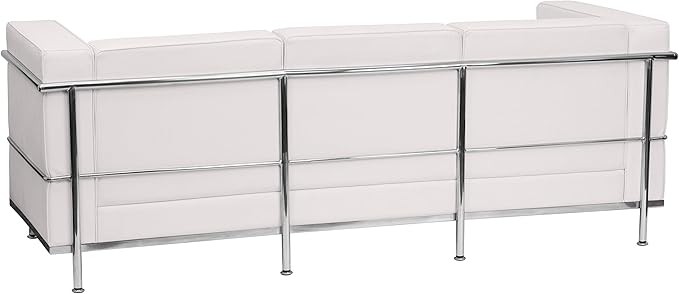 Flash Furniture HERCULES Regal Series Contemporary White LeatherSoft Sofa with Encasing Frame