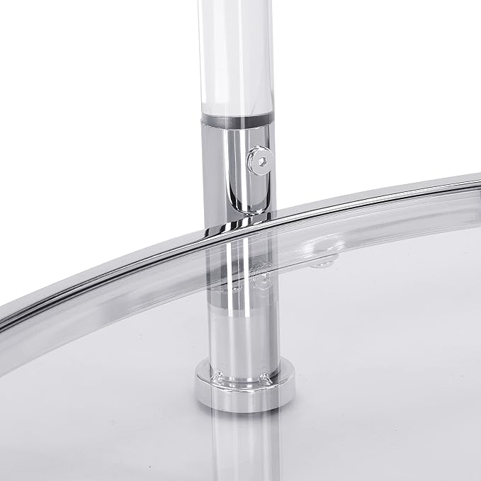 Tempered Glass Round Coffee Table, 28" Modern Acrylic Legs Circle Center Table for Living Room