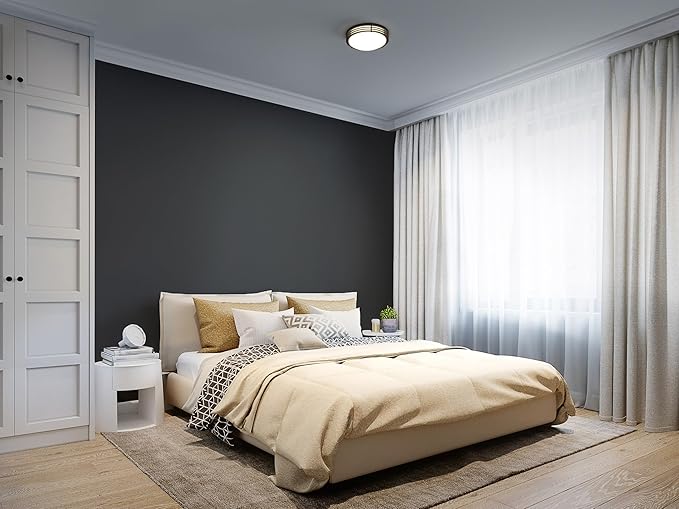 Good Earth Lighting Majestic Ceiling Fixture, 11-in, 1000 Lumens, Dimmable, Matte Black
