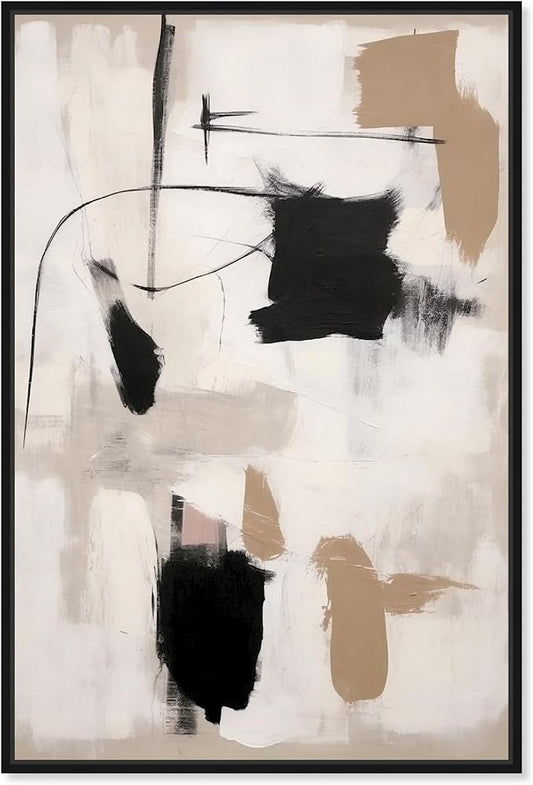 Art Remedy Strings in Abstraction Canvas Muted Abstract Wall Art, Black Frame, 16" x 24"