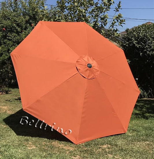 BELLRINO Decor Replacement Taupe Strong and Thick Umbrella Canopy for 9ft 8 Ribs Taupe (Canopy Only) (BRICK-98)