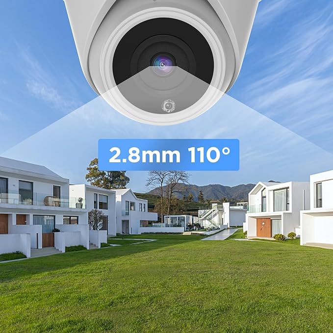 POE Outdoor Security Camera 4K 8MP UltraHD Commercial Wired Dome IP Surveillance Camera with Human Vehicle Detection Built-in Microphone IP67 Weatherproof 100ft IR Night Vision Model PD93A-4K-1