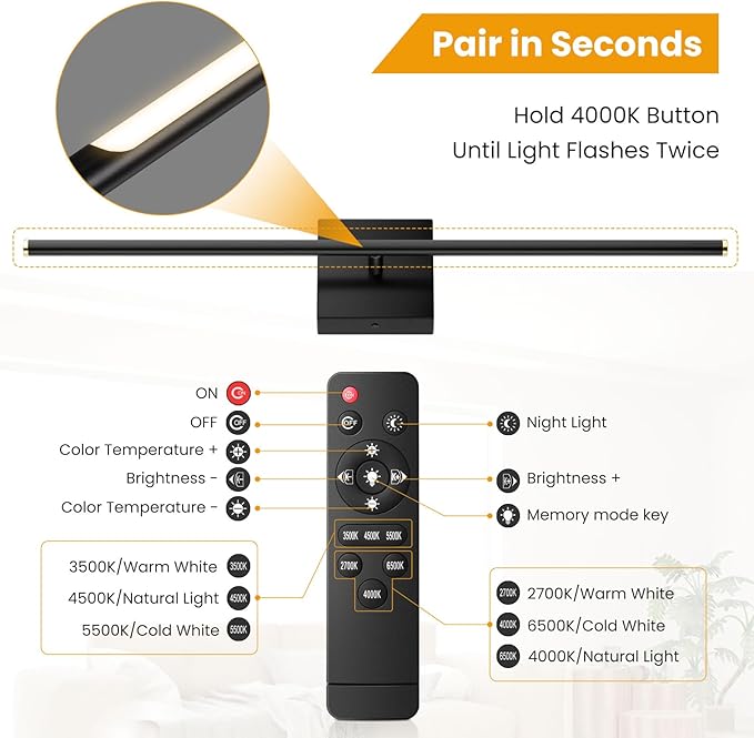 ZZXX Hardwire Wall Sconce Set of 2, 100-240V Wall Lights with Remote Control, Bathroom Wall Lamp for Living Room Bedroom Mirror Cabinet Porch Decor 350°Horizontal Rotation 28 inch