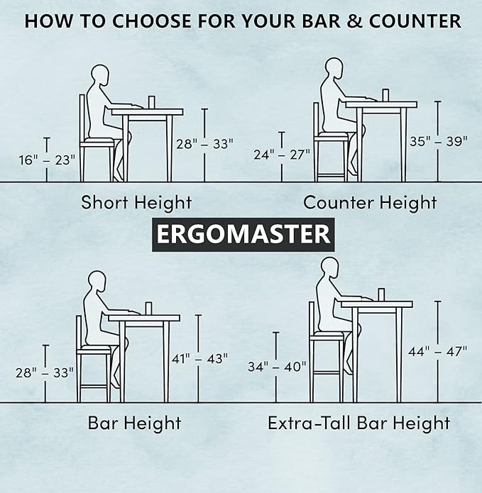 ERGOMASTER Swivel Counter Height Barstool 24 Inch Seat Height Bar Chair Cappuccino X Open Back （ 24 Inches, Set of 2）