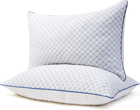 Bed Pillows King Size for Sleeping, Soft and Supportive Bed Pillows with Memory Foam Filling for Side and Back Sleepers, Neck Supportive-King, 1 Pack