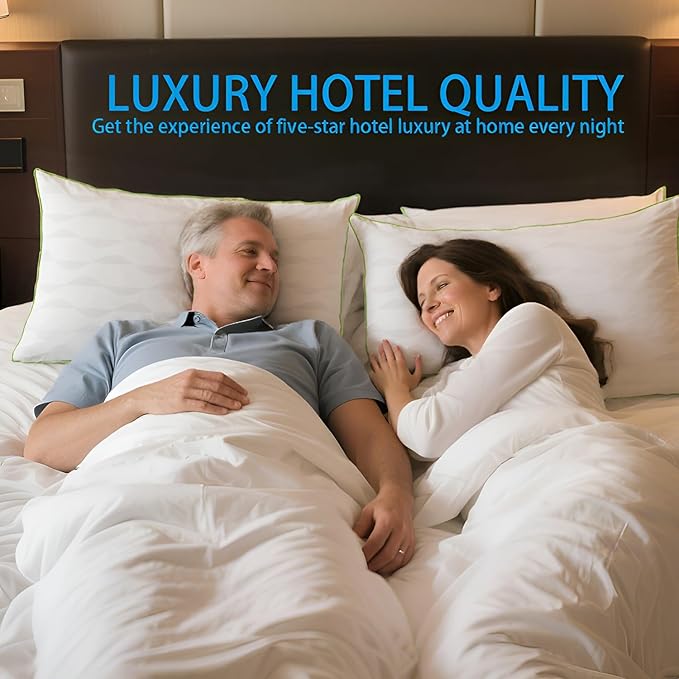 Bed Pillows Queen Size Set of 4,for Sleeping, Adjustable Queen Pillows 4 Pack with Zipper, Cooling Hotel Quality with Premium Soft Down Alternative Fill