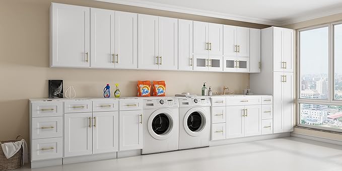 LOVMOR Kitchen Sink Base Cabinet, Unassembled Cabinet, Single Sink Storage Unit, Large Capacity, 24" D*36" W*34-1/2"H