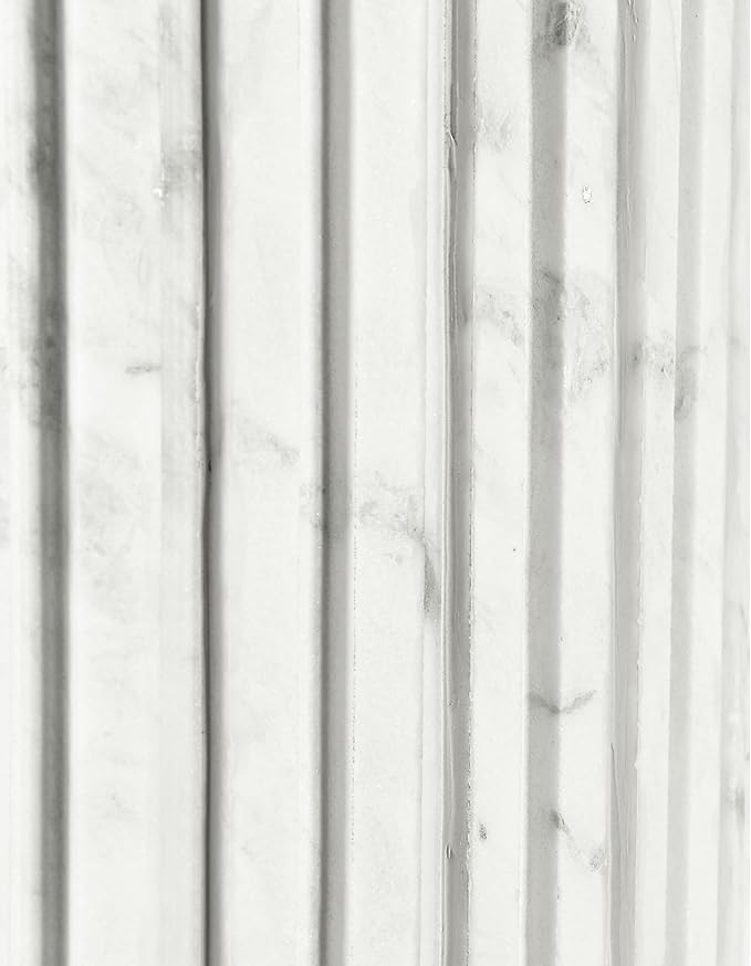 Meridian Furniture 248White-DT48 Genoa Collection Art Deco Dining Table with Handcrafted Genuine Marble, White Marble with Light Grey Veining, 48" W x 48" D x 30" H, White