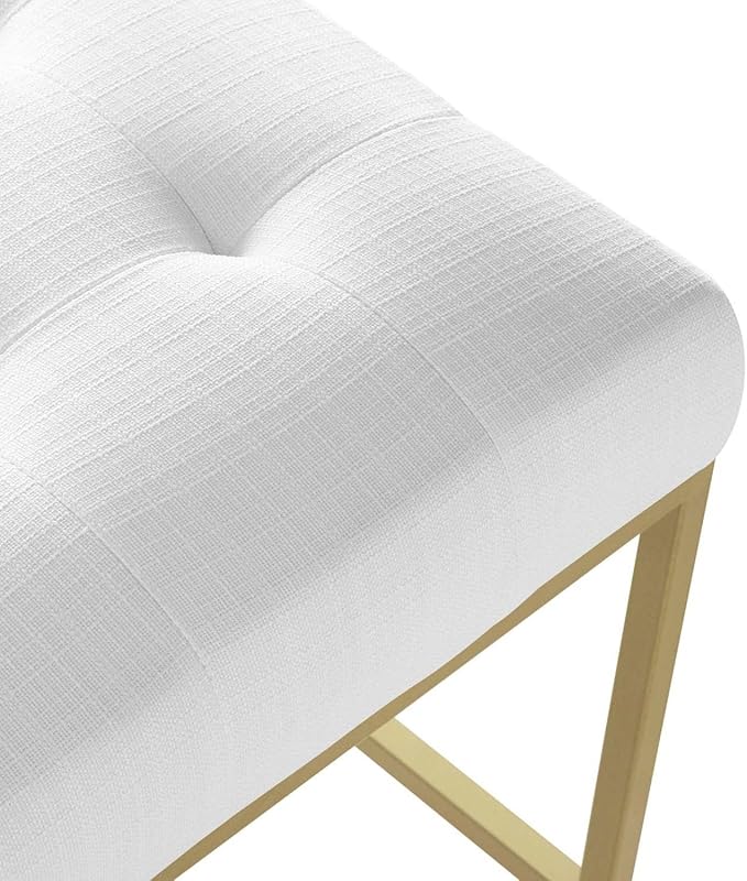 Modway EEI-3852 Privy Stainless Steel Upholstered Fabric Counter Stool, Gold White