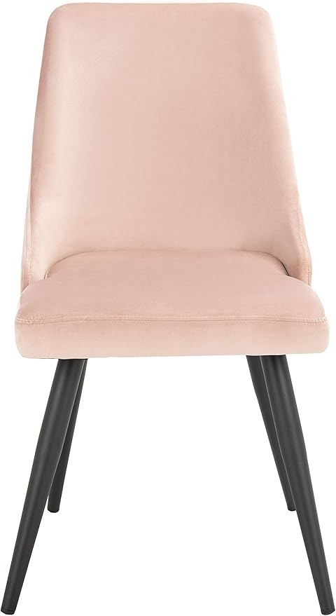 Safavieh Home Collection Zoi Blush Velvet 19-inch (Set of 2) Dining Chair, Dusty Blue/Black