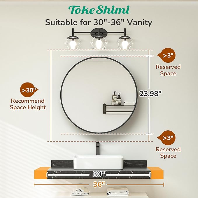 TokeShimi 24 Inch Round Bathroom Medicine Cabinet with Mirror Surface Mount Only Circular Gold Framed Farmhouse Medicine Cabinets for Wall Small Circle Mirrored Bath Cabinet with Vanity Mirror