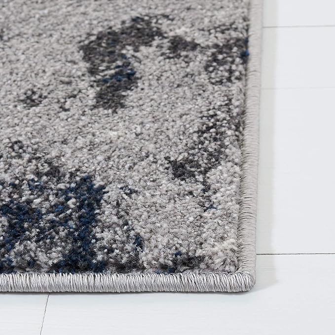 SAFAVIEH Adirondack Collection 10' Round Navy / Grey ADR134N Modern Abstract Non-Shedding Dining Room Entryway Foyer Living Room Bedroom Area Rug