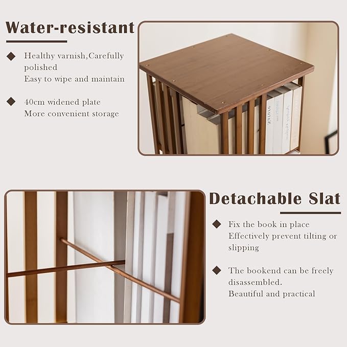 latifolia 6 Tier Book Shelf,Modern Bookshelves Organizer,Walnut