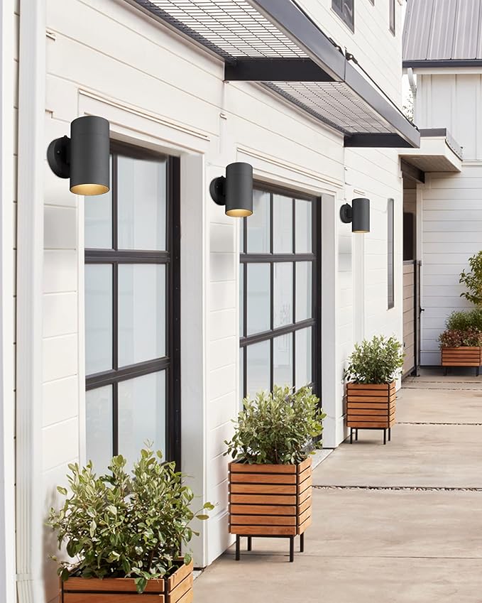 Ken & Ricky Dusk to Dawn Wall Lights, Outdoor Sconces Wall Lighting, Modern Exterior Light Fixture with Photocell Sensor for Porch Garage Patio Doorway Entryway House -1 Pack