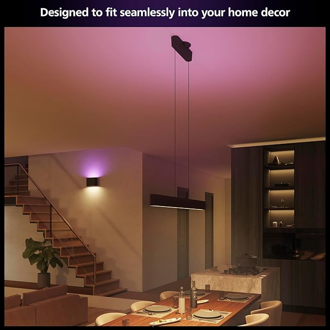 PHILIPS Hue Ensis Smart LED Pendant Light Black, Two LED Light Sources, White & Color Light, Bluetooth Compatible, Voice Control with Alexa, Apple Home & Google Assistant