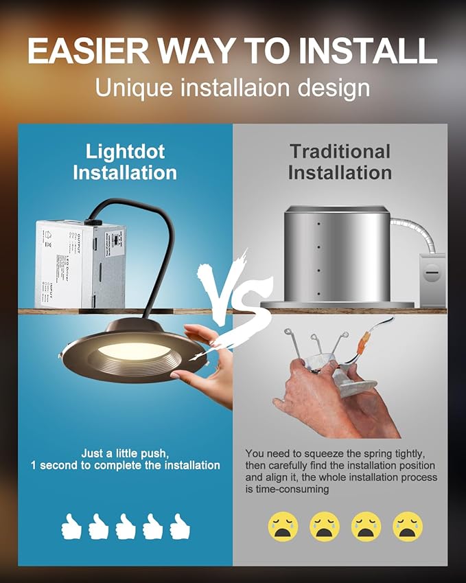 Lightdot 6 Inch Recessed Lighting 12 Pack Brown, 12W Dimmable LED Downlight 3CCT Selectable (3000K/4000K/5000K), Anti-Glare Slim Canless Ceiling Light