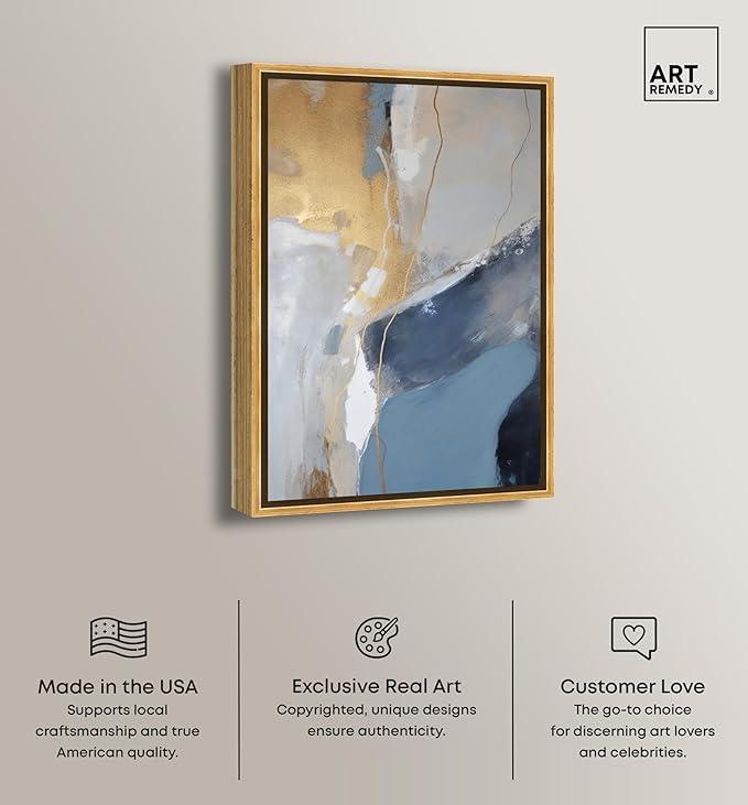 Art Remedy This Close Canvas Timeless Abstract Wall Art, Gold Frame, 24" x 36"