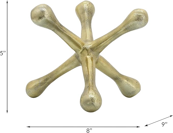 Decorative Object for Home Decor – Bathroom and Office Decor Sculpture – Modern Living Room Decor Statement – Shelf Styling Piece and Coffee Table Statues – Unique Decorative Ornaments – 5" Gold