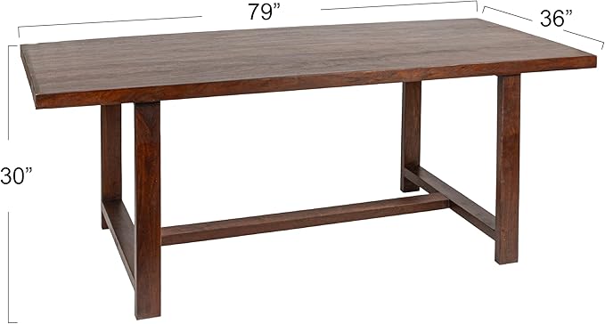 Creative Co-Op Elegant Acacia Trestle Dining Table, Walnut
