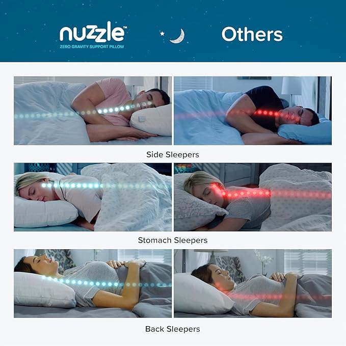 Nuzzle Pillows Standard Size Set of 4,Adjustable Firm Pillows Luxury Hotel Collection Bed Pillows – Best Adjust Height Soft Cooling Pillows for Back, Stomach and Side Sleepers