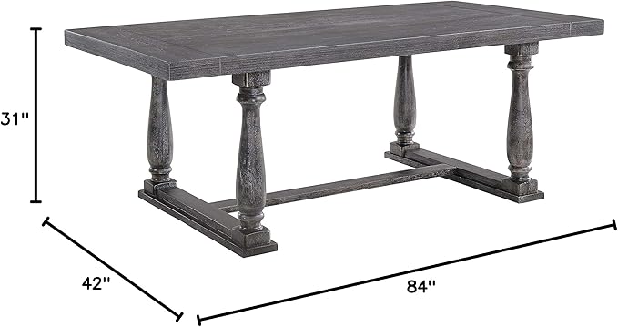Acme Bernard Dining Table in Weathered Gray Oak