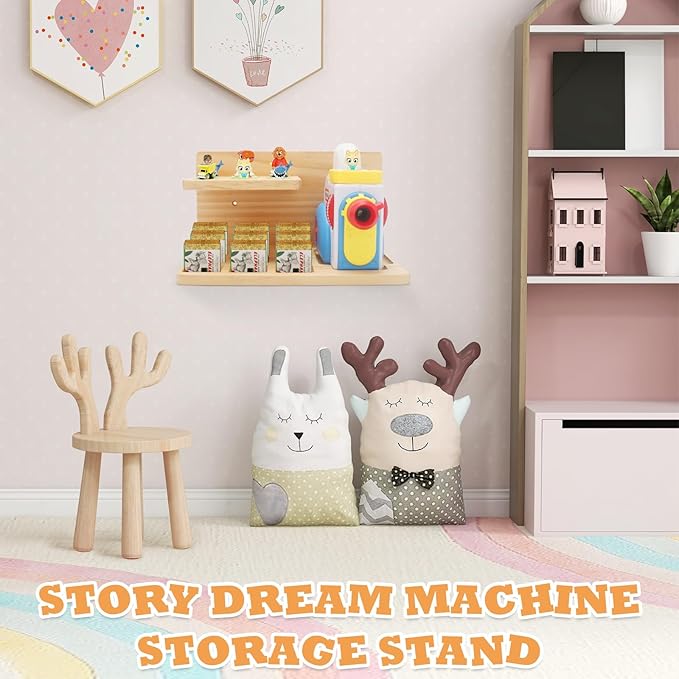 Wall Shelf Compatible with Little Tikes for Story Dream Machine Books Starter Set, for Little Tikes for Storytime Audio Play Real for Littles Character Storage Floating Shelves (Natural)