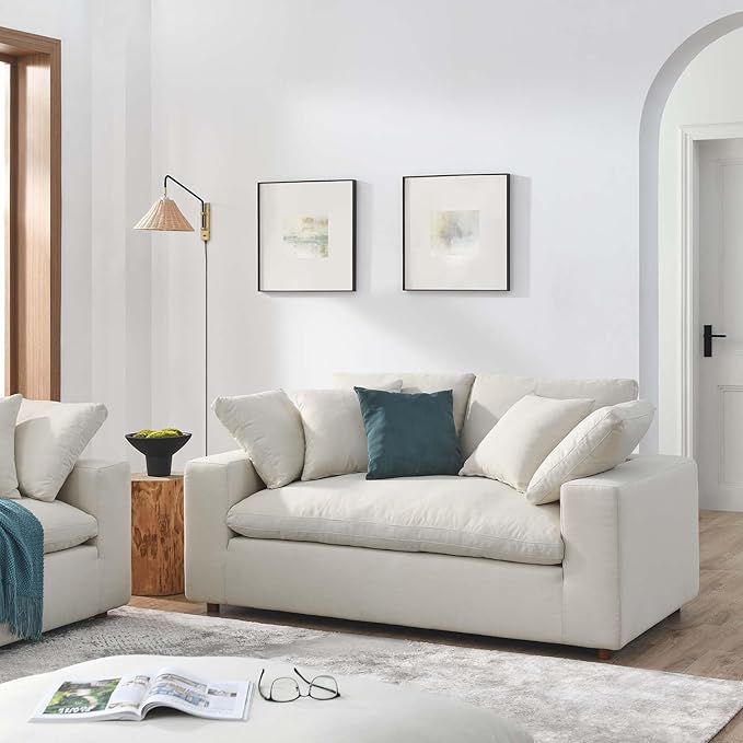 Modway EEI-4859-LBG Commix Down Filled Overstuffed Loveseat, Light Beige