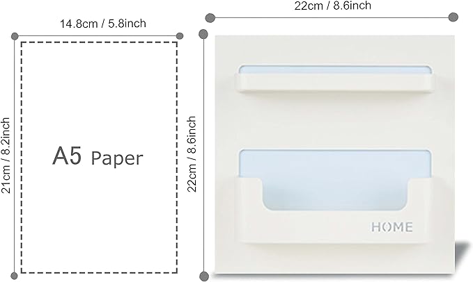 Bedside Shelf Accessories Organizer- Wall Mount Self Stick On,Ideal for Glasses,Remote,Earphone, Cell Phone Charger,Manicure Kit