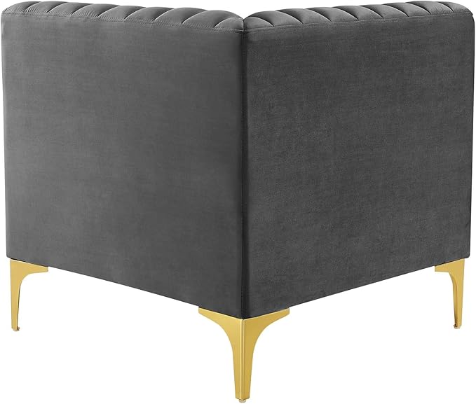 Modway EEI-4346-GRY Triumph Channel Tufted Performance Velvet Loveseat, Gray
