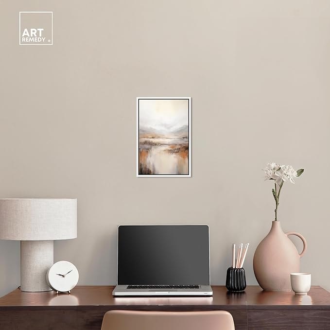 Art Remedy Natural Cascades Canvas Muted Abstract Wall Art, White Frame, 10" x 15"
