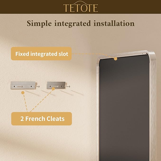 TETOTE Brushed Nickel Bathroom Mirror 40 x 30 Inch Brushed Nickel Metal Framed Bathroom Mirror, Tempered Glass, Modern Farmhouse Wall Mounted Mirror for Decorative(Horizontal/Vertical)