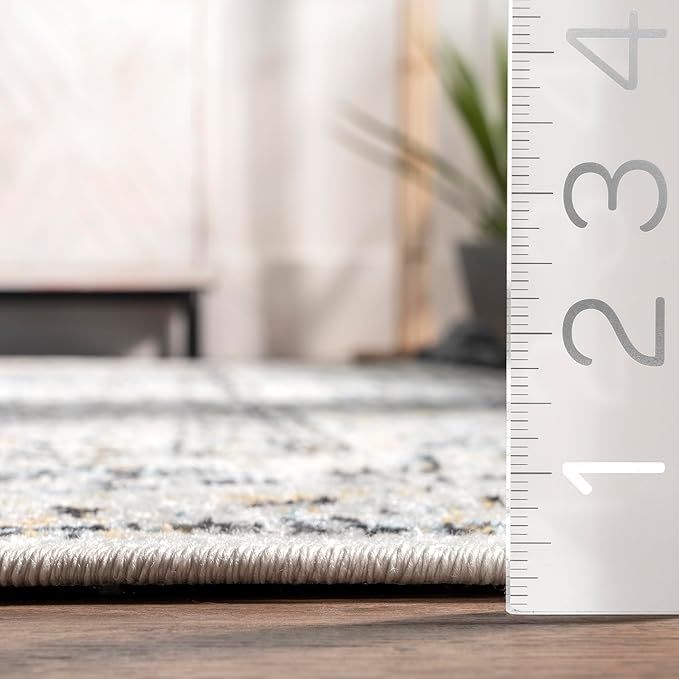 Nuloom Verona Grey/Ivory, 2' x 3', Vintage Medallion, Soft and Cozy, High Traffic, Stain Resistant, Easy Clean, Durable Area Rug for Bedroom, Living Room, Dining Space, Den, Foyer, Entryway