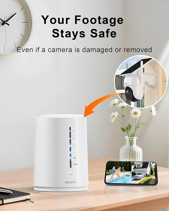 Solar Security Cameras Wireless Outdoor, No Monthly Fee, 2-Camera 2K Home Security Camera System with Base Station, Local Storage, PIR Motion Alerts, Color Night Vision