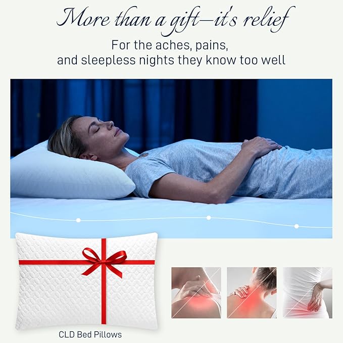 Bed Pillows Cross Cut Memory Foam for Sleeping,Queen Size Bedding Pillow(White), Washable Supportive Pillow for Sleeping, Adjustable Density for Back, Stomach and Side Sleeper