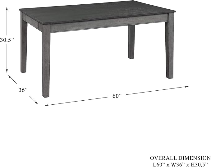 Homelegance Blair 60" Dining Table with Drawer, Grey
