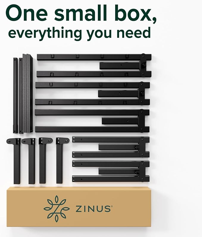 ZINUS Yelena 18 Inch King Metal Platform Bed Frame, Steel Slat Support, No Box Spring Needed, Eco Friendly WonderBox(TM) Packaging, Easy Assembly, Black