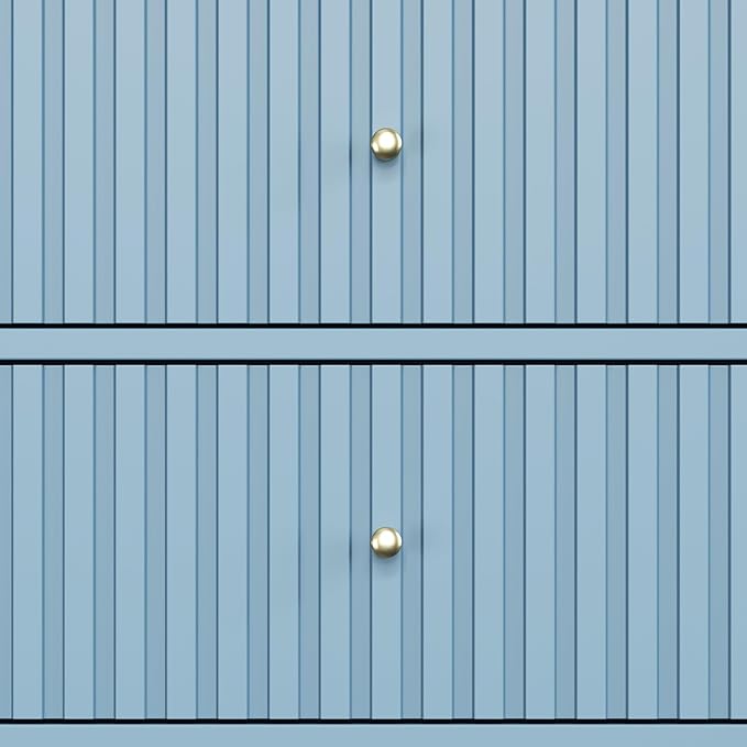 RoyalCraft Fluted 3 Drawer Dresser Set of 2, 32'' Wide Dresser Nightstand for Bedroom, Modern Wood Chest of Drawers, Large Painted Nightstand with 3 Drawers for Closet, Hallway, Entryway, Light Blue