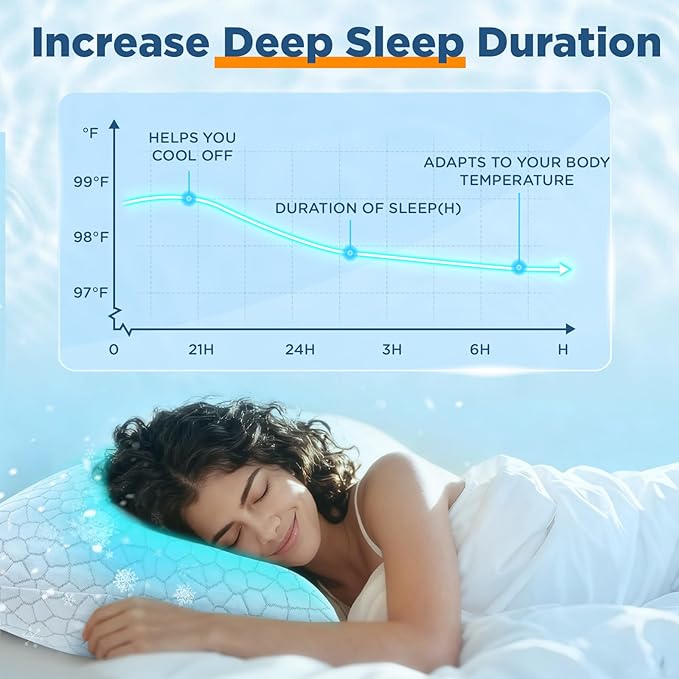 Side Sleeper Pillow for Side and Back Sleepers -Cooling Cervical Neck Pillows for Neck and Shoulder Pain Relief, Adjustable Shredded Memory Foam Pillows King Size Set of 2, Bed Pillow for Adults
