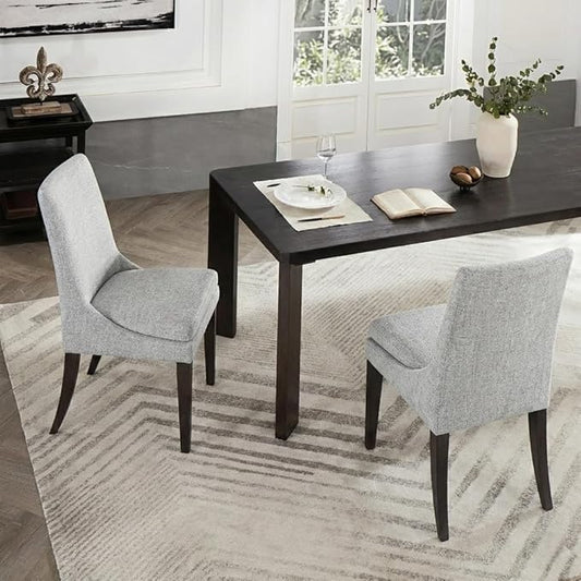 Upholstered Dining Chairs Modern Sidechair Performance Fabric High Back Armlesschair for Diningroom Kitchen,Light Grey,Set of 2(1 Box)